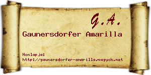 Gaunersdorfer Amarilla névjegykártya